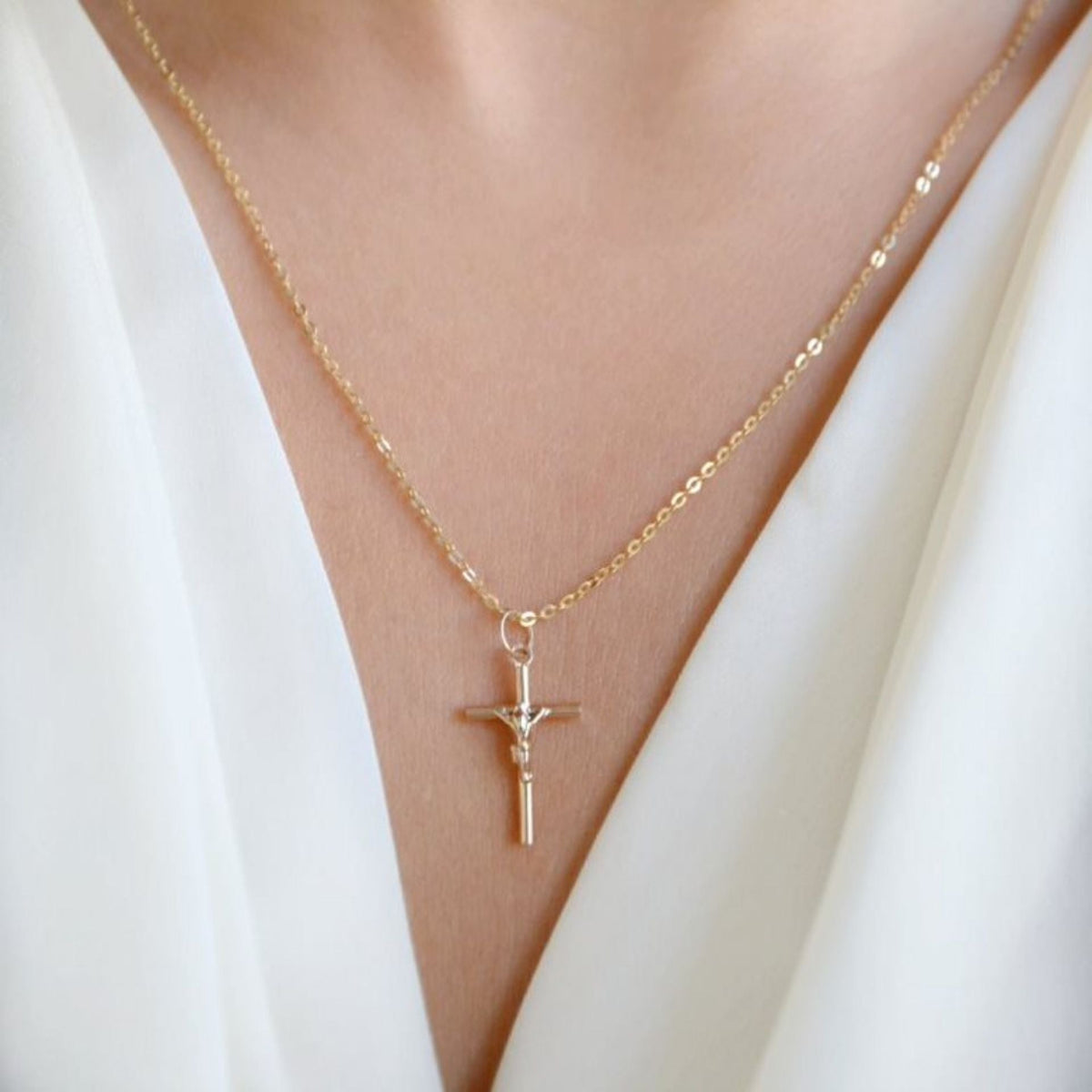 Colar Crucifixo em Ouro 19,2Kt