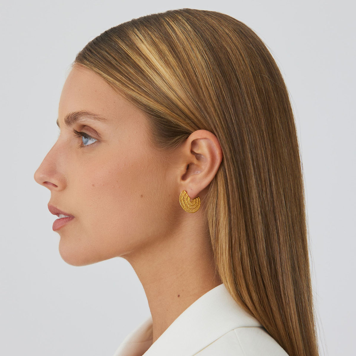 Conjunto Circulos em Prata Dourada