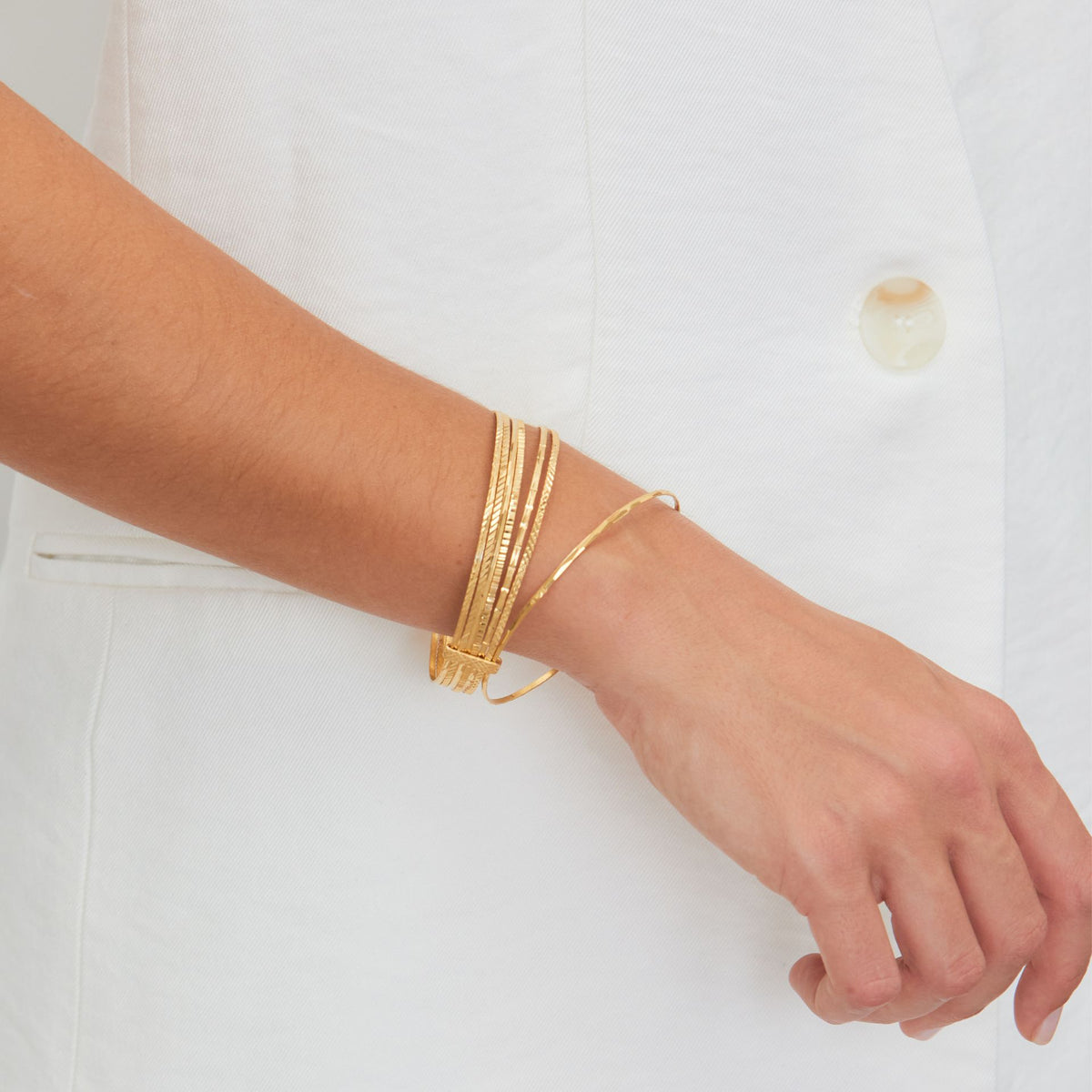 Pulseira Sete Escravas em Prata Dourada
