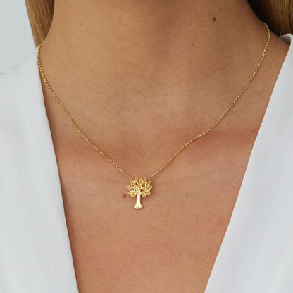 Colar Sobreiro em Prata Dourada