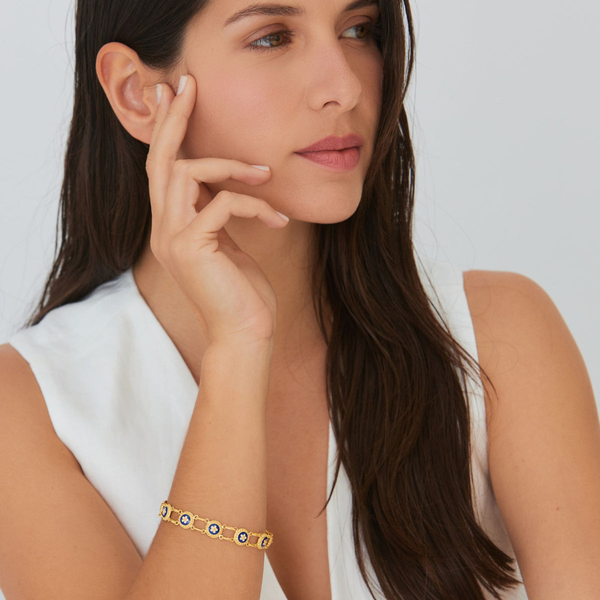 Pulseira Caramujos em Prata Dourada