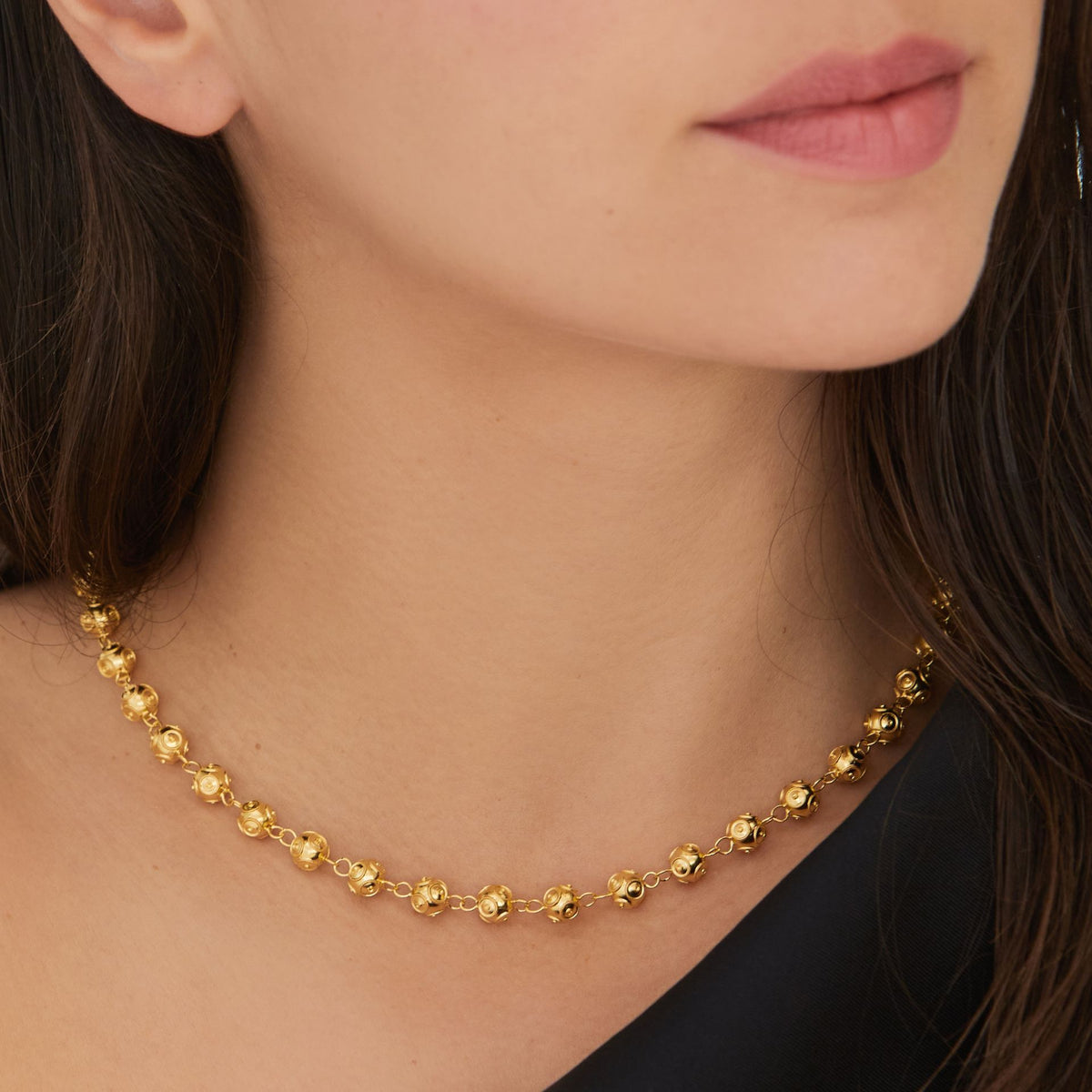 Colar Contas de Viana em Ouro 19,2Kt