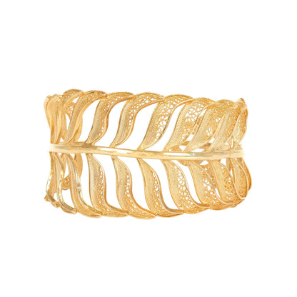 Pulseira Palmeira em Prata Dourada