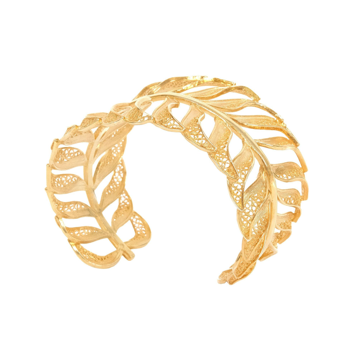 Pulseira Palmeira em Prata Dourada