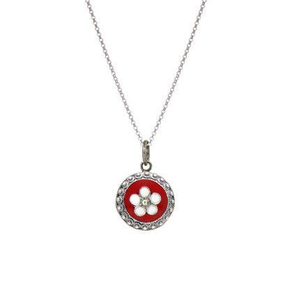 Colar Caramujo Vermelho em Prata
