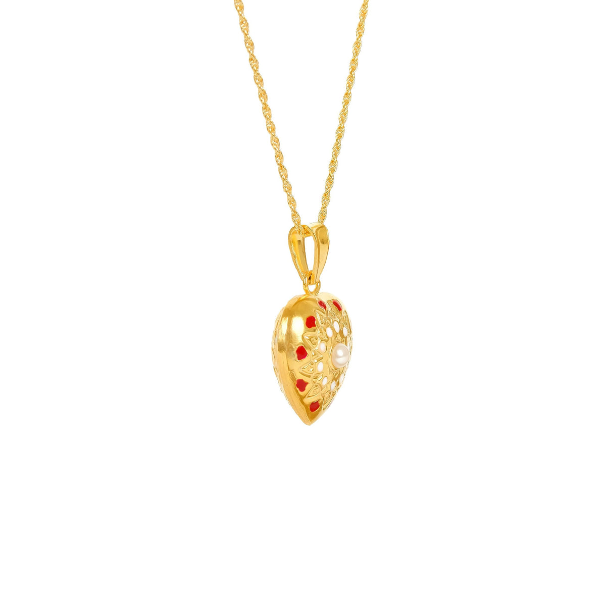 Colar MATI Vermelho em Prata Dourada
