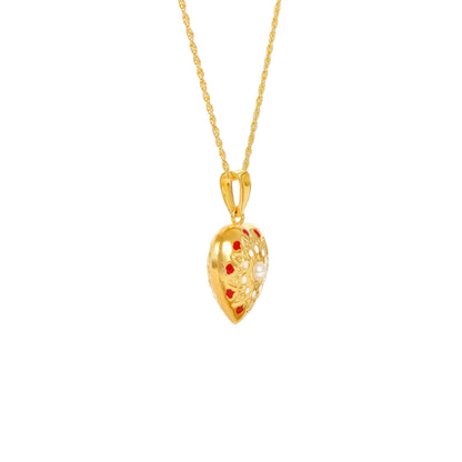 Colar MATI Vermelho em Prata Dourada