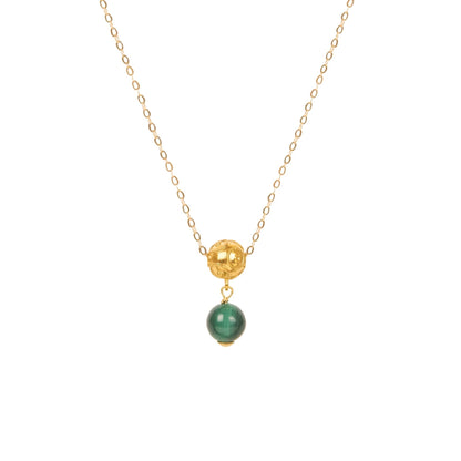 Colar Conta de Viana em Ouro 19,2Kt com Malaquite