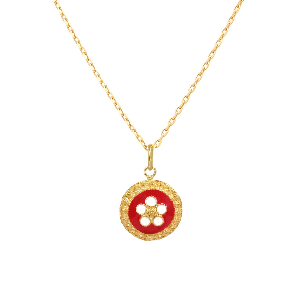 Colar Caramujo Vermelho em Prata Dourada