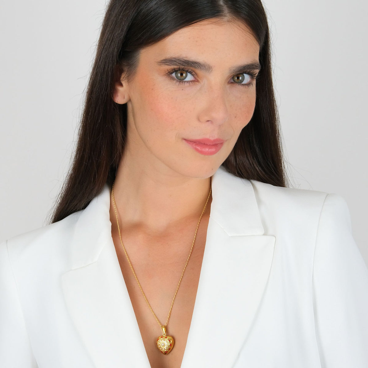 Colar MATI Vermelho em Prata Dourada