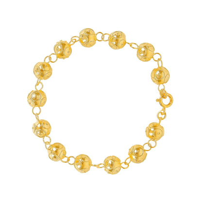 Pulseira Contas de Viana em Prata Dourada