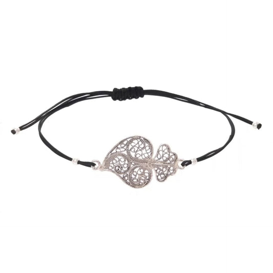 Pulseira Coração de Viana em Prata com Fio