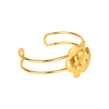 Pulseira Lá Vai a Flor da Amália em Prata Dourada