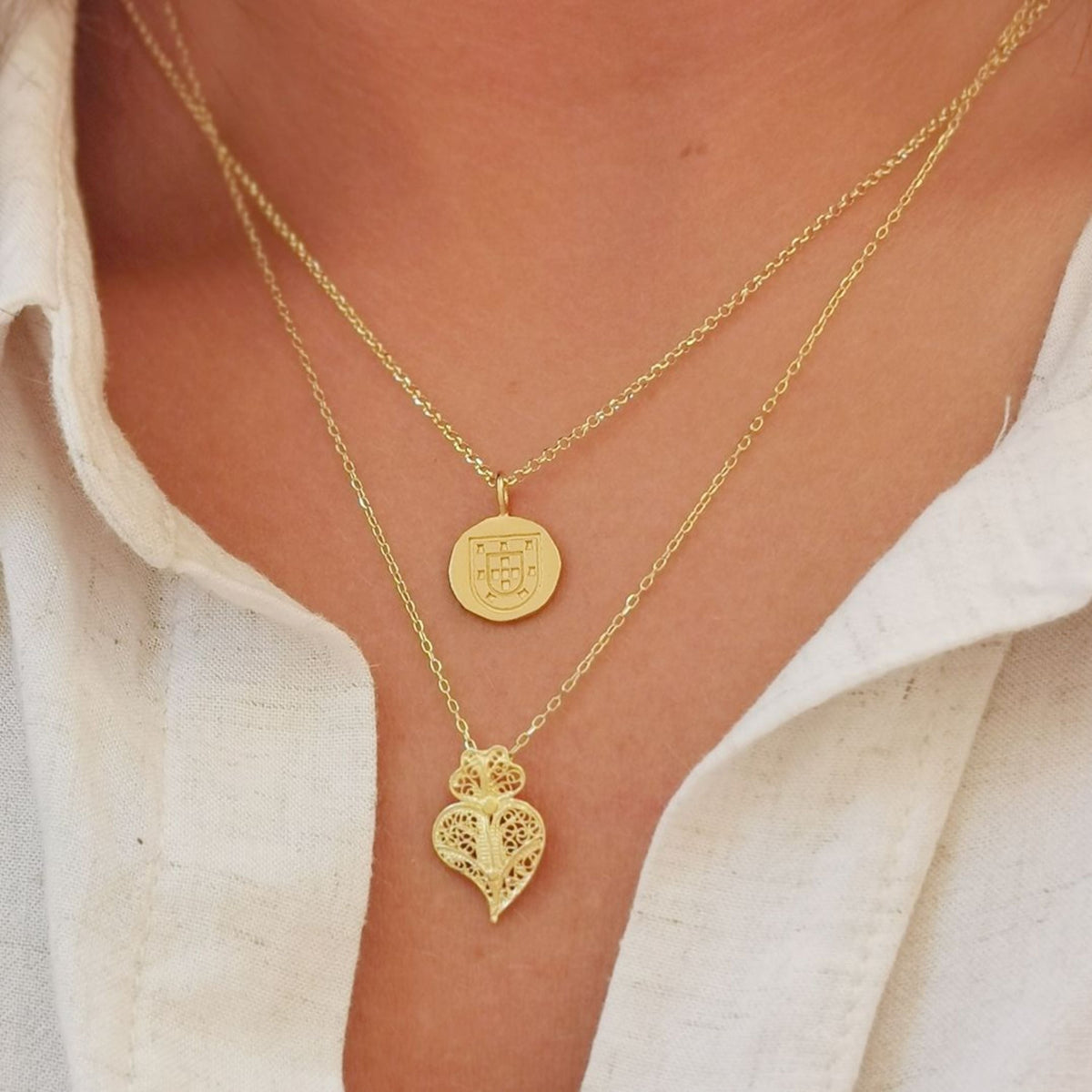 Conjunto Saudade em Prata Dourada