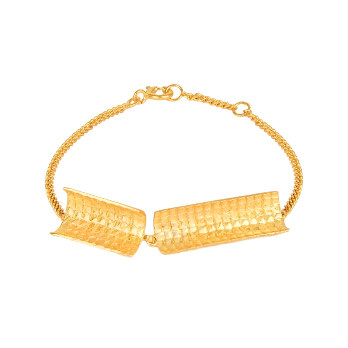 Pulseira Engawa em Prata Dourada