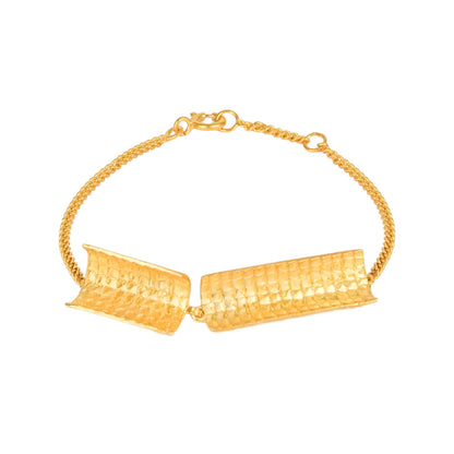 Pulseira Engawa em Prata Dourada