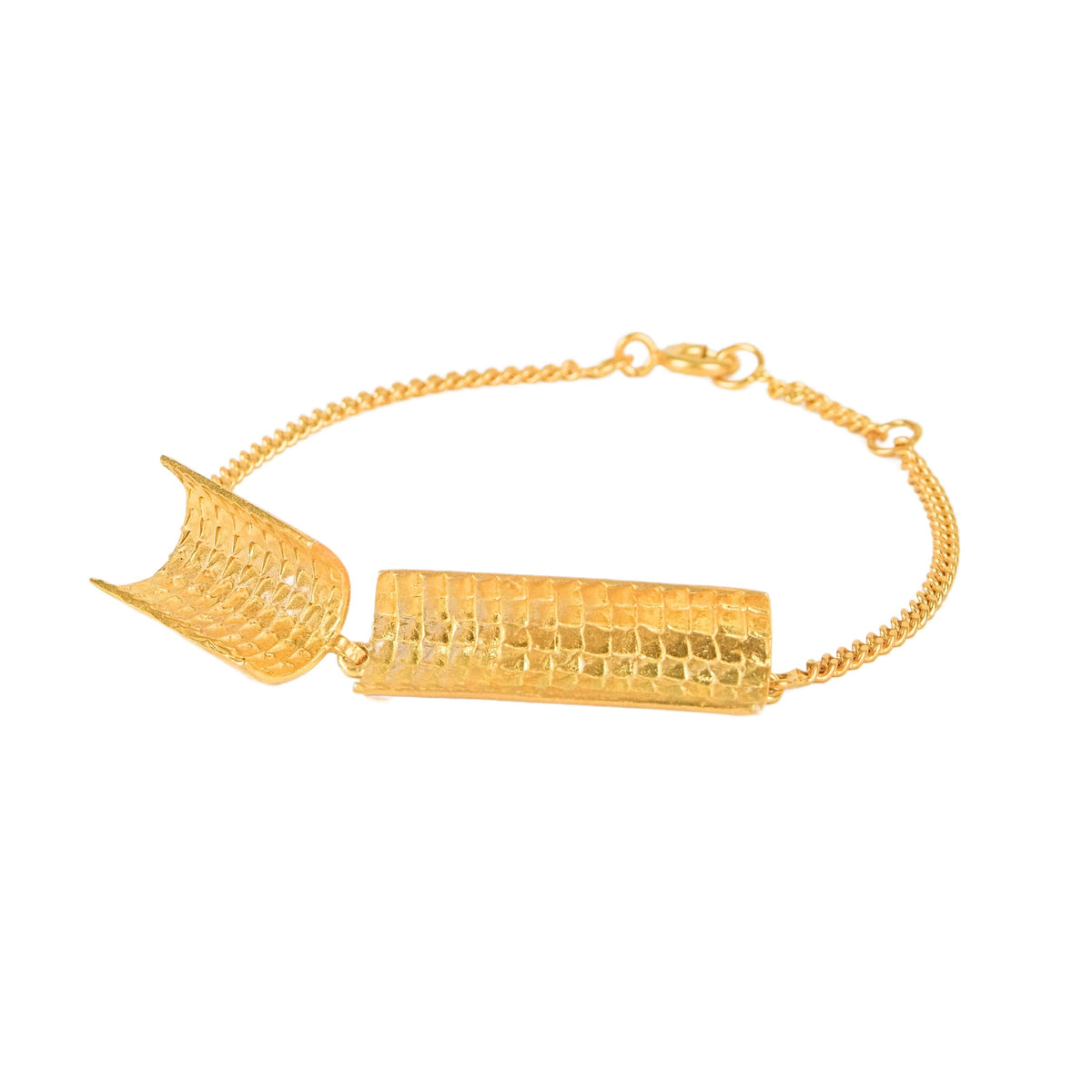 Pulseira Engawa em Prata Dourada