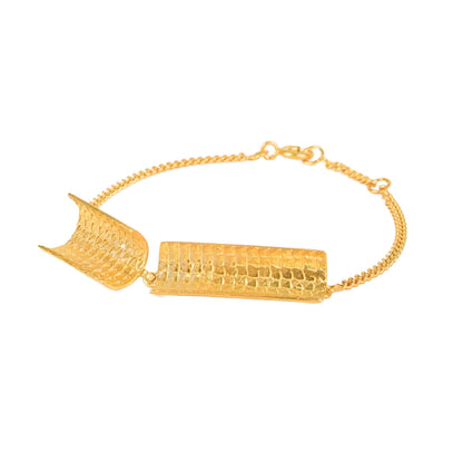 Pulseira Engawa em Prata Dourada
