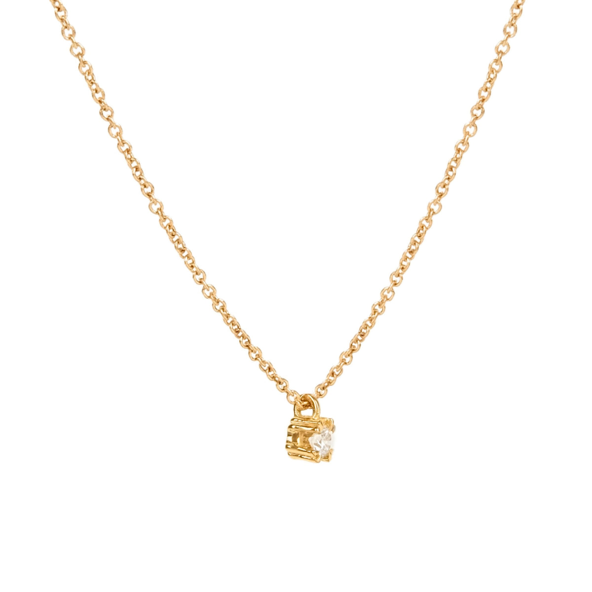 Colar Solitário Diamante em Ouro 19,2Kt