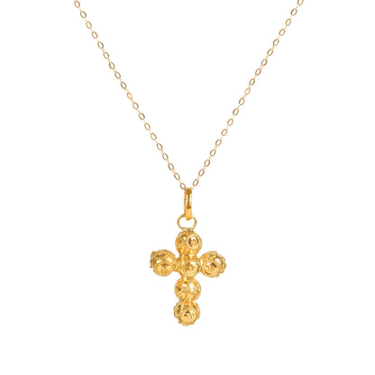 Colar Cruz Contas de Viana em Ouro 19,2Kt