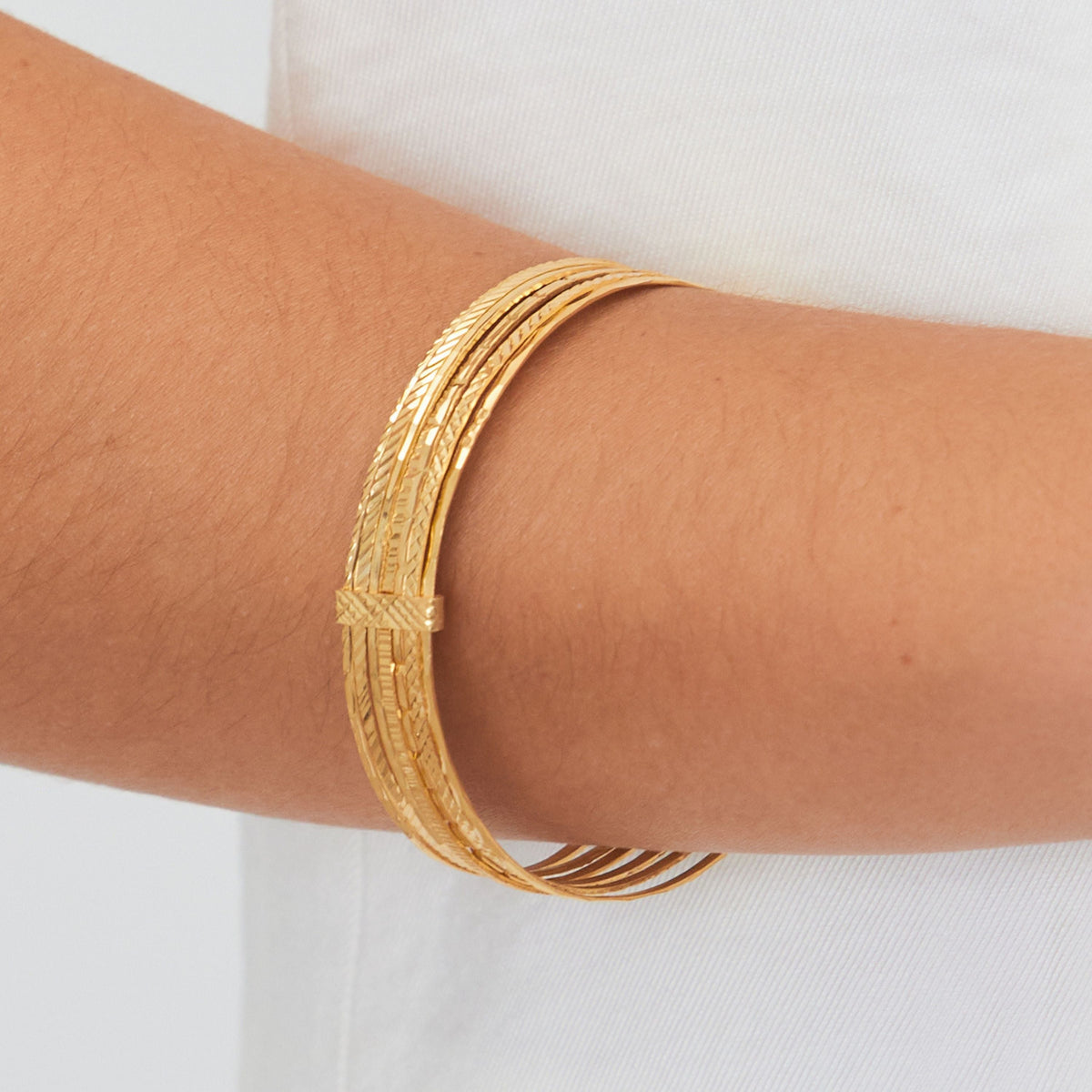 Pulseira Sete Escravas em Prata Dourada
