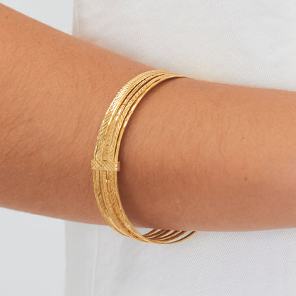 Pulseira Sete Escravas em Prata Dourada