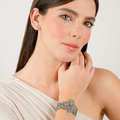 Pulseira Coração de Viana XL em Prata