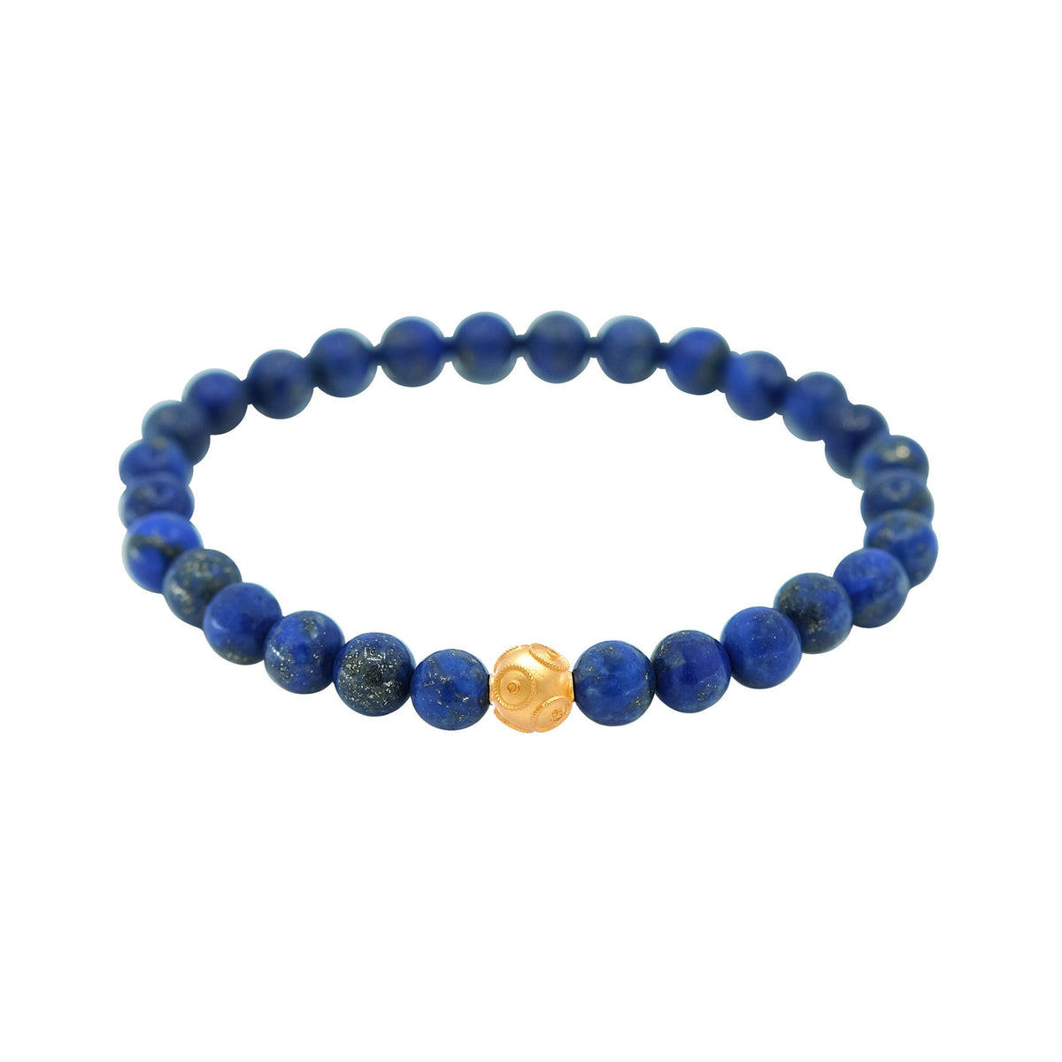 Pulseira Conta de Viana em Ouro 19,2Kt com Lápis-lazúli