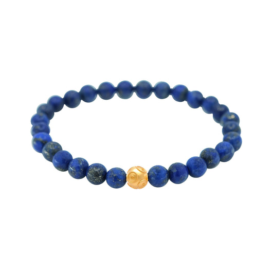 Pulseira Conta de Viana em Ouro 19,2Kt com Lápis-lazúli