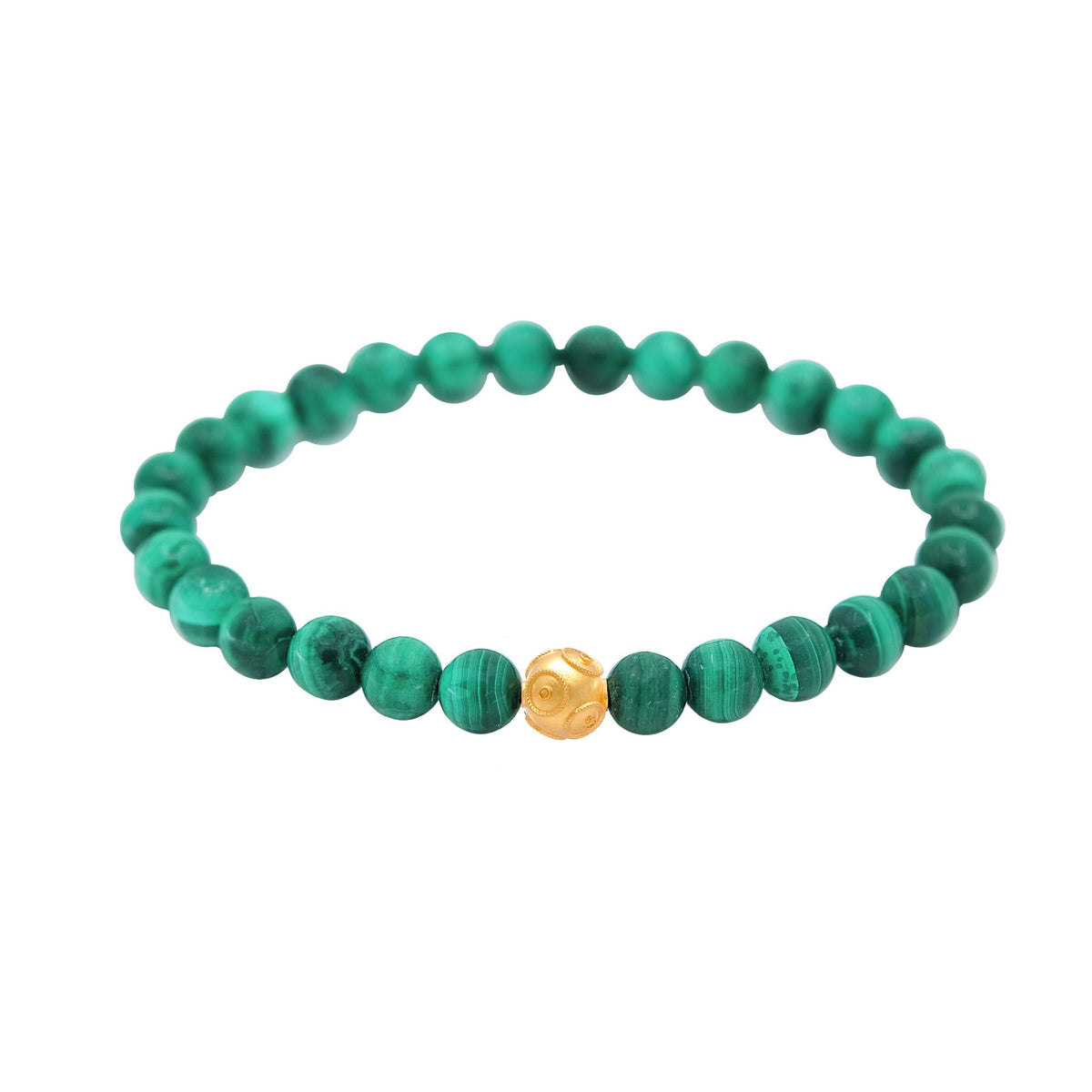 Pulseira Conta de Viana em Ouro 19,2Kt com Malaquite