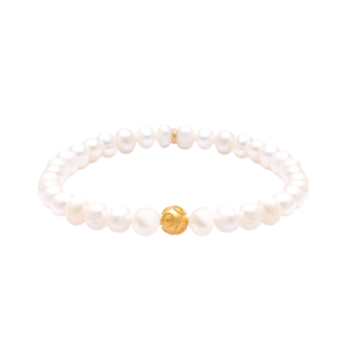Pulseira Conta de Viana em Ouro 19,2Kt com Pérolas
