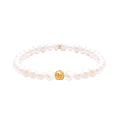 Pulseira Conta de Viana em Ouro 19,2Kt com Pérolas