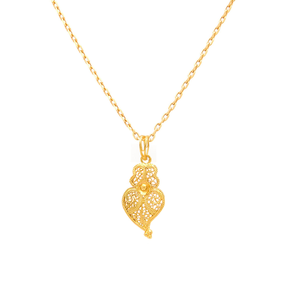 Colar Coração de Viana S em Ouro 19,2Kt