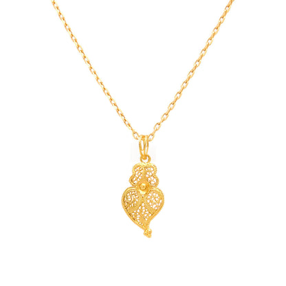 Colar Coração de Viana S em Ouro 19,2Kt