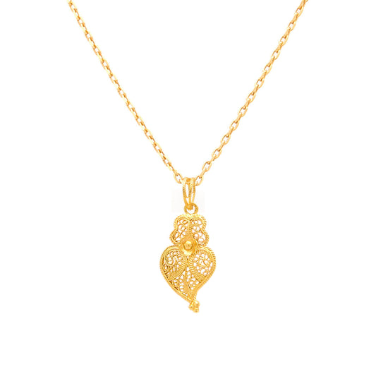 Colar Coração de Viana S em Ouro 19,2Kt