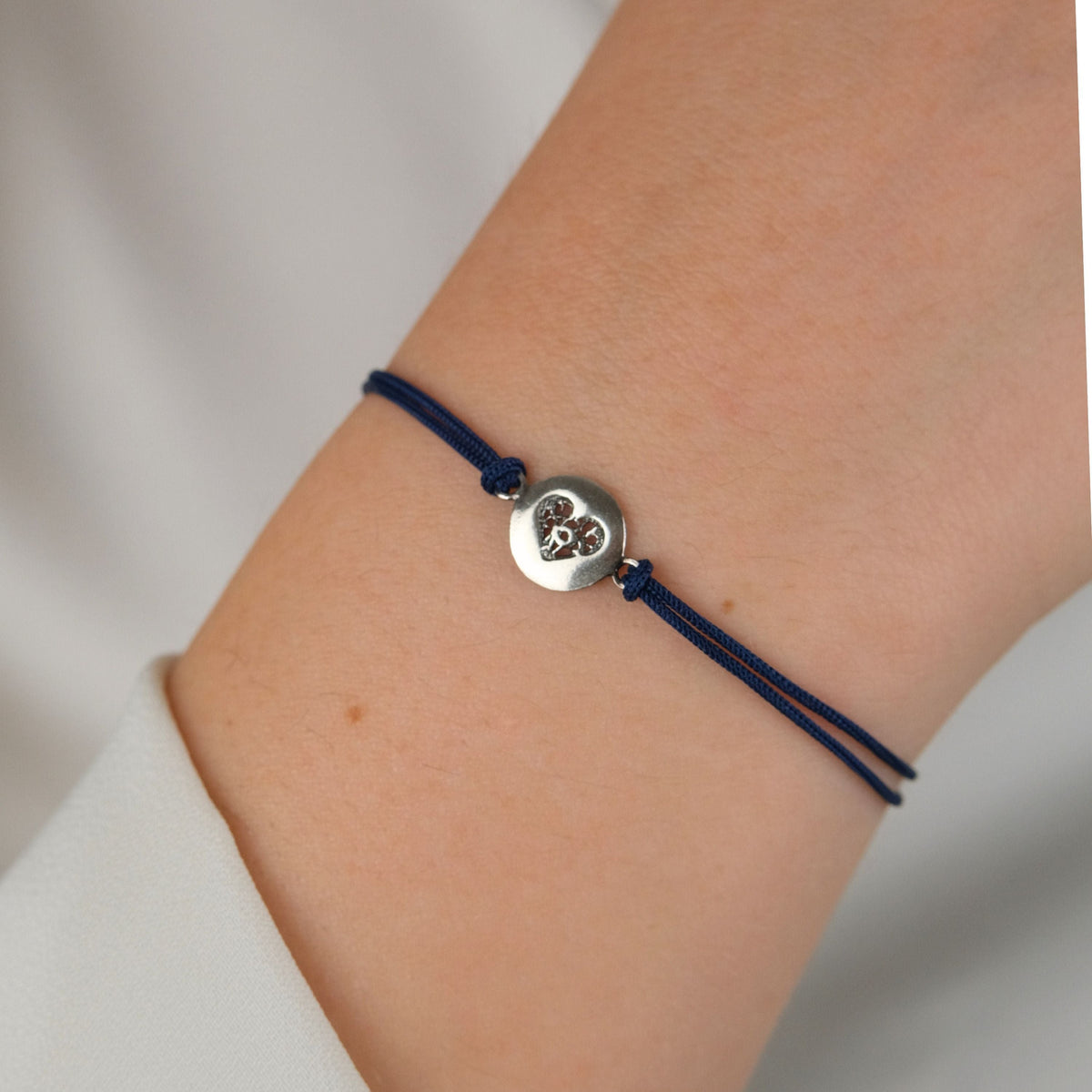 Pulseira Amuleto Coração em Prata