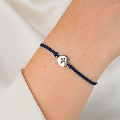 Pulseira Amuleto Cruz em Prata