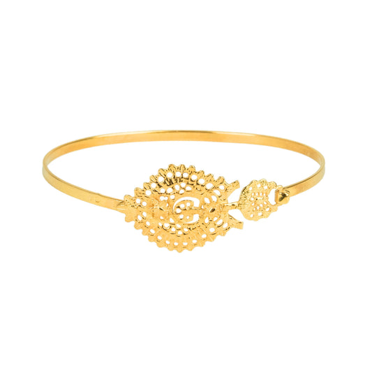 Pulseira Escrava Brinco à Rainha em Prata Dourada