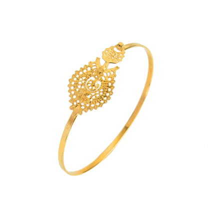 Pulseira Escrava Brinco à Rainha em Prata Dourada