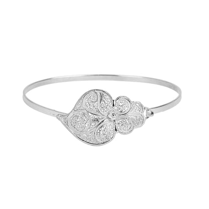 Pulseira Escrava Coração de Viana em Prata