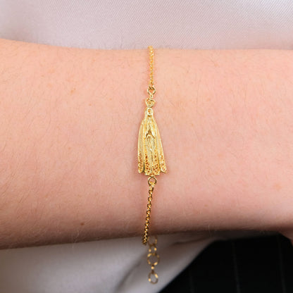 Pulseira Nossa Senhora de Fátima em Prata Dourada