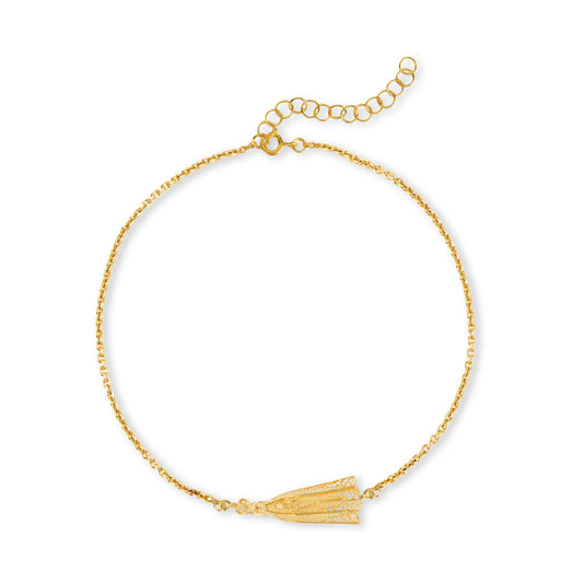Pulseira Nossa Senhora de Fátima em Prata Dourada