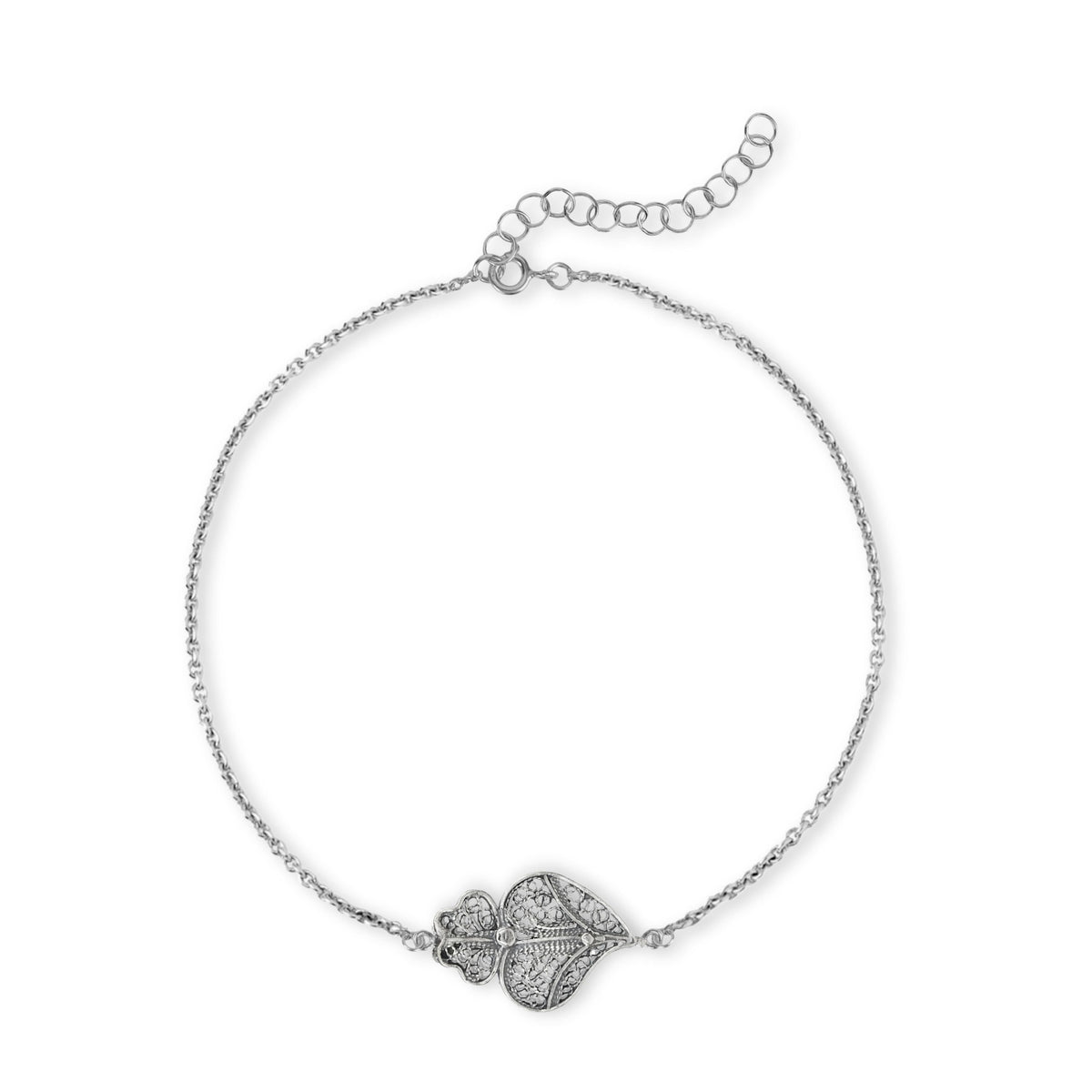 Pulseira Coração de Viana em Prata