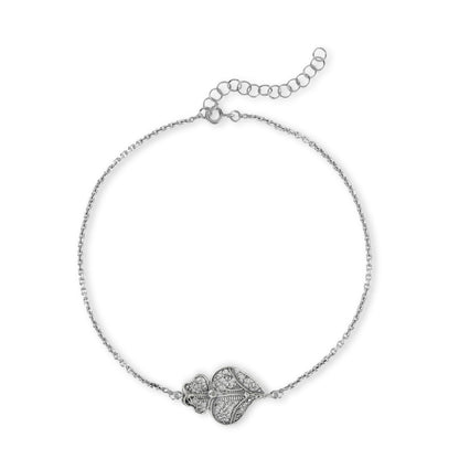 Pulseira Coração de Viana em Prata