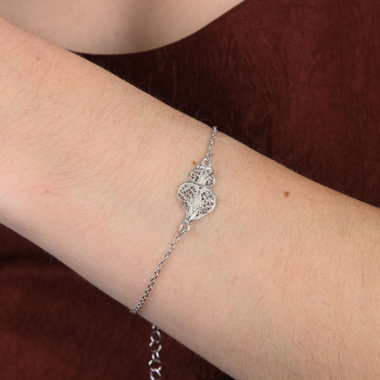 Pulseira Coração de Viana em Prata