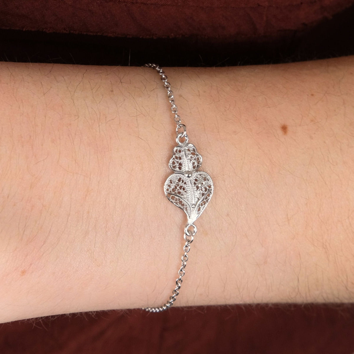 Pulseira Coração de Viana em Prata