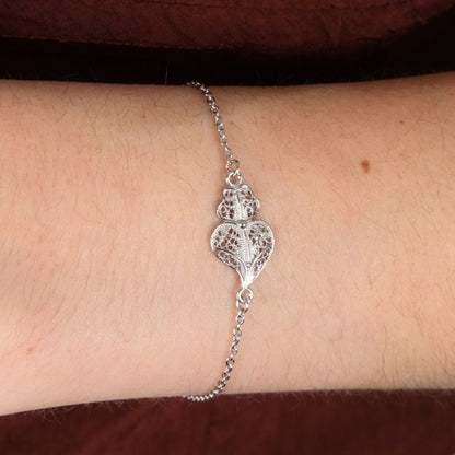 Pulseira Coração de Viana em Prata