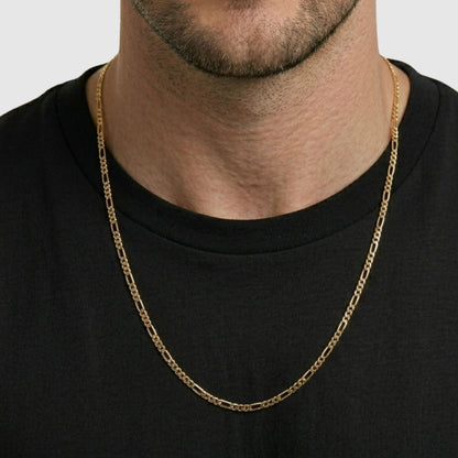 Colar Malha 3+1 3mm em Ouro 19,2 Kt