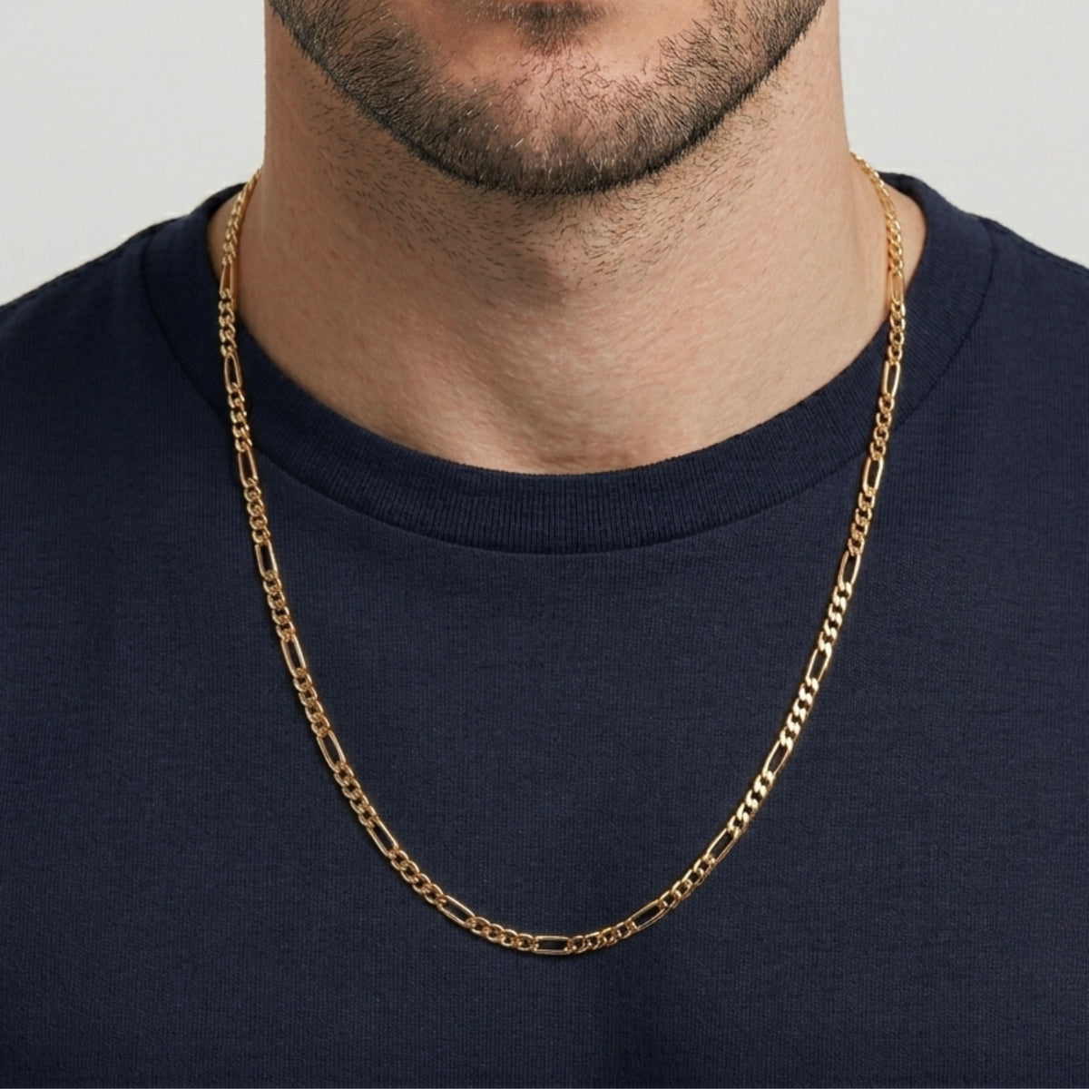 Colar Malha 3+1 5mm em Ouro 19,2 Kt