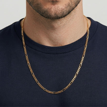 Colar Malha 3+1 5mm em Ouro 19,2 Kt